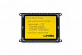 Lumineq display with specifications on a yellow background