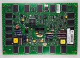 A rectangular yellow Lumineq EL display, model EL640.400-C3, with a resolution of 640x400 pixels.